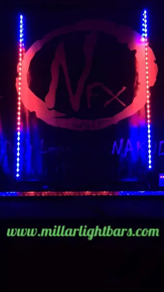 50" SINGLE ROW STACK/CHASE RGB LIGHT BAR - MILLAR LIGHT BARS - FX WHIPS, LLC