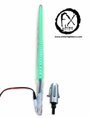 GREEN LED LIGHT WHIP - MILLAR LIGHT BARS - FX WHIPS, LLC