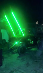 *PAIR* GREEN LED LIGHT WHIP - MILLAR LIGHT BARS - FX WHIPS, LLC