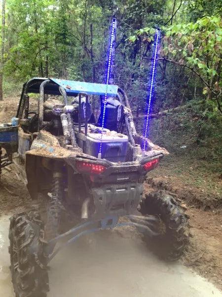 *PAIR* BLUE LED LIGHT WHIP - MILLAR LIGHT BARS - FX WHIPS, LLC