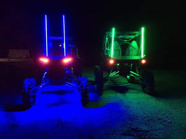 *PAIR* BLUE LED LIGHT WHIP - MILLAR LIGHT BARS - FX WHIPS, LLC
