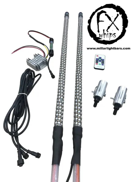 PAIR TWISTED ELITE - MILLAR LIGHT BARS - FX WHIPS, LLC