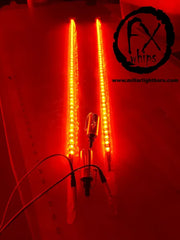 *PAIR* TRUE ORANGE LED LIGHT WHIP - MILLAR LIGHT BARS - FX WHIPS, LLC