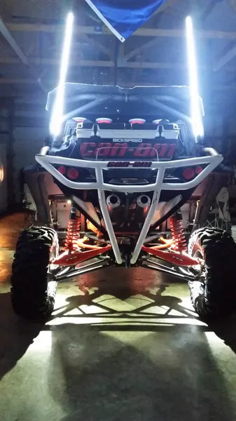 *PAIR* WHITE LED LIGHT WHIP - MILLAR LIGHT BARS - FX WHIPS, LLC