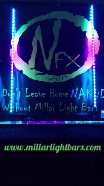 50" SINGLE ROW STACK/CHASE RGB LIGHT BAR - MILLAR LIGHT BARS - FX WHIPS, LLC