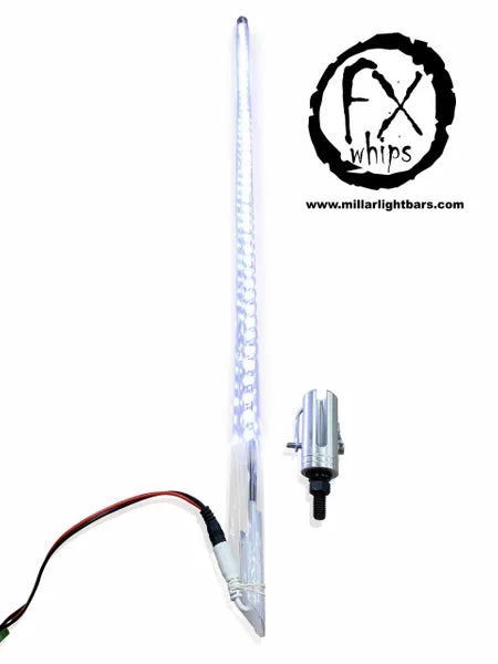 SINGLE WHITE LED LIGHT WHIP - MILLAR LIGHT BARS - FX WHIPS, LLC